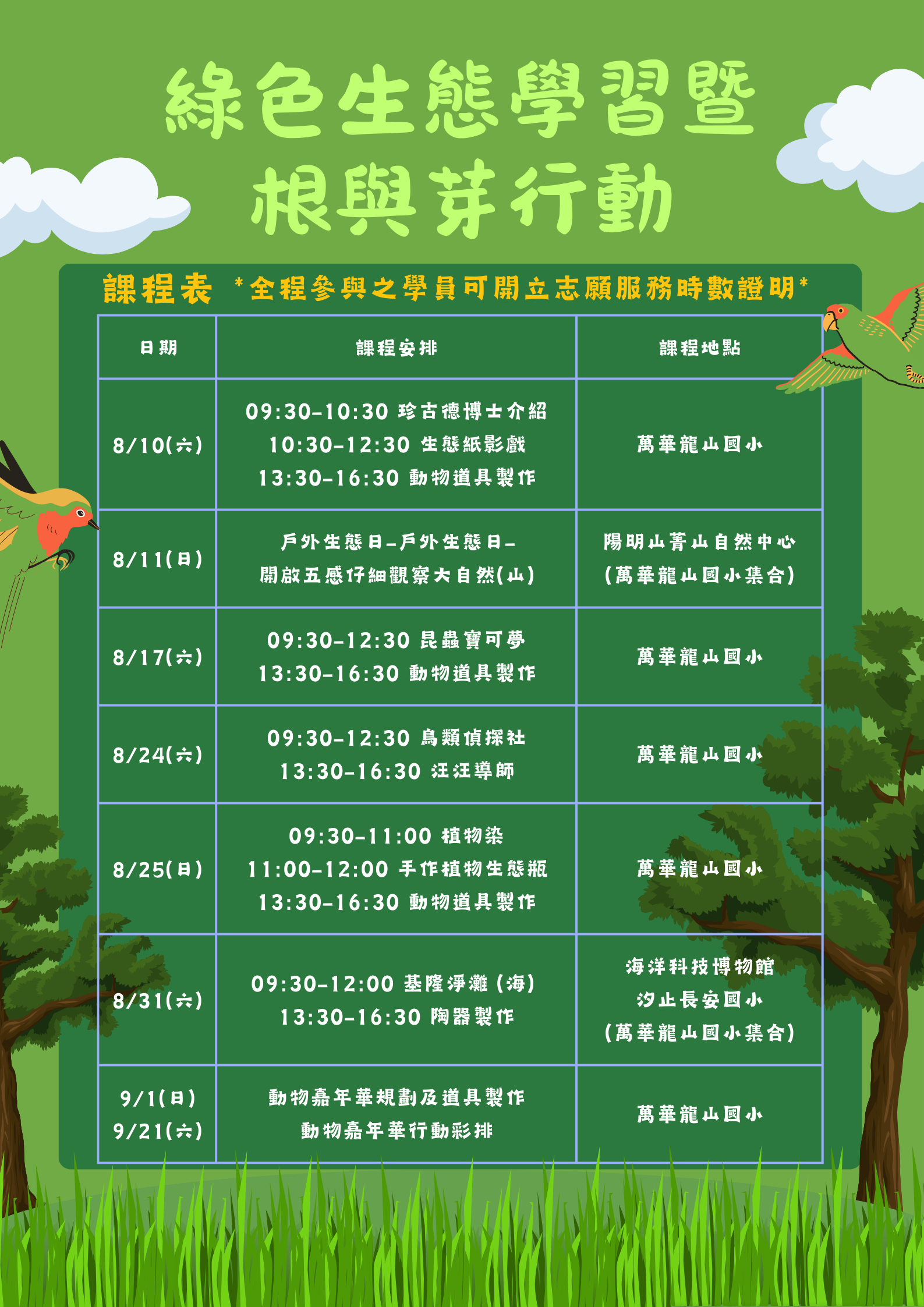 伊甸社會福利基金會辦理綠色生態學習暨根與芽行動，歡迎報名